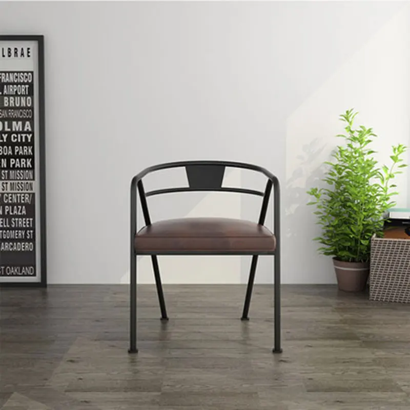 Старая железная подставка для ресторана кафе бара стул отдыха с коричневой