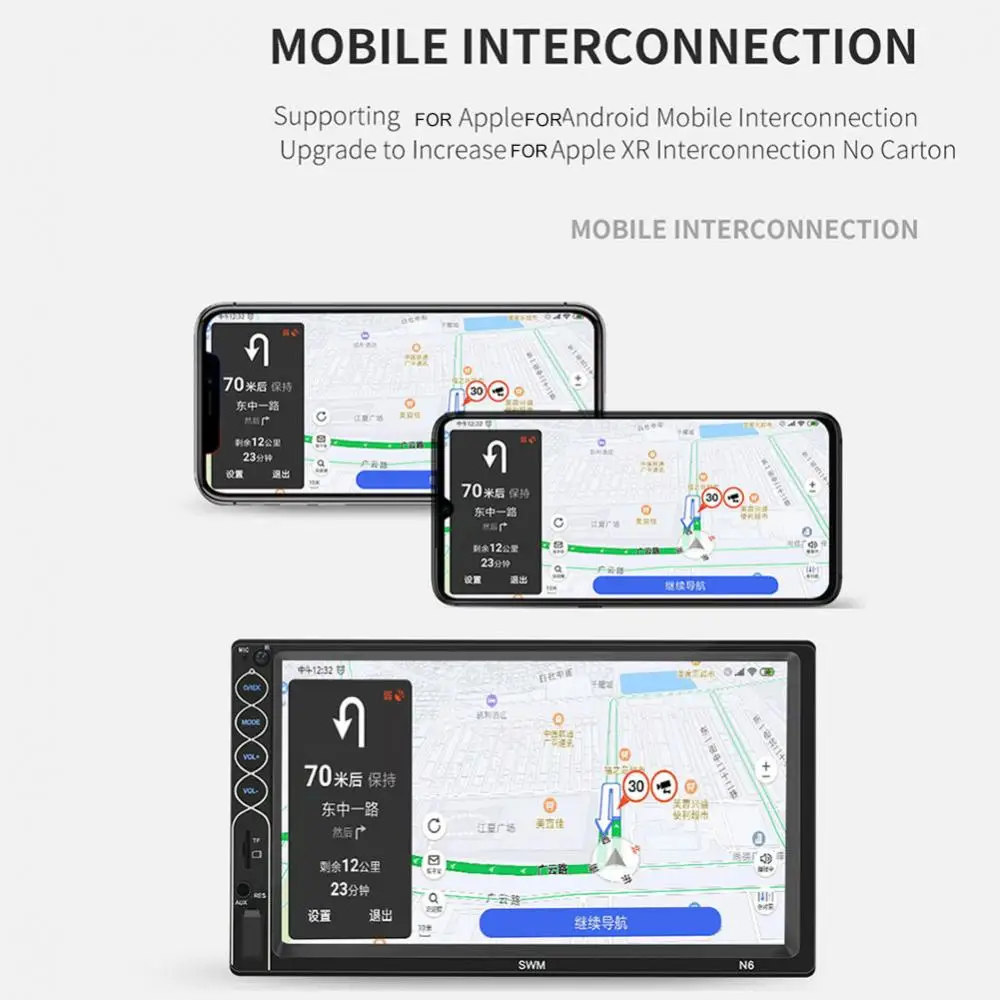 

30% Dropshipping!!N6 7 Inch Touch Screen 2 Din Car Radio Bluetooth Video MP5 Player with Camera