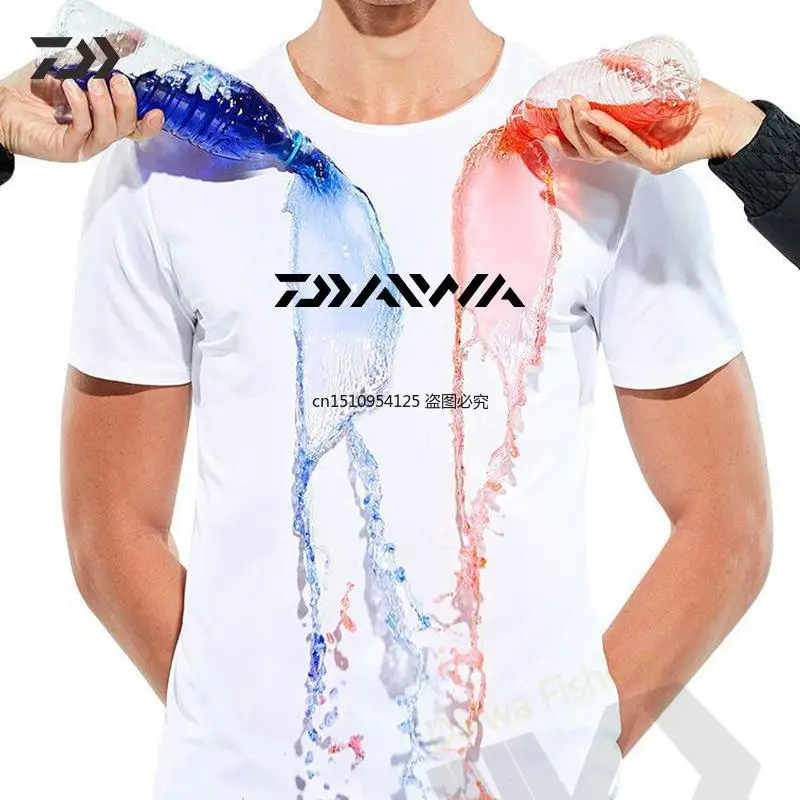 

Daiwa Fishing T-Shirts Summer Short Sleeve Waterproof Breathable Quick Drying Soft Daiwa Fishing Clothing Outdoor Camping Sport