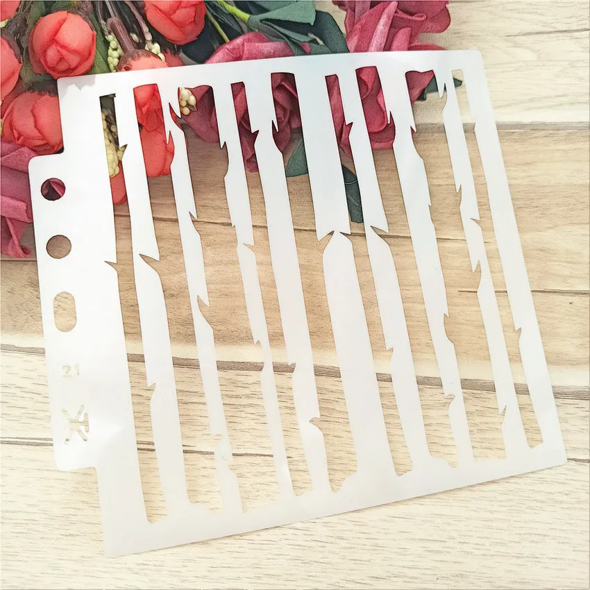 Трафареты с лесом 14 1*13 см покрытие шаблон Пластиковая форма распылителем щит