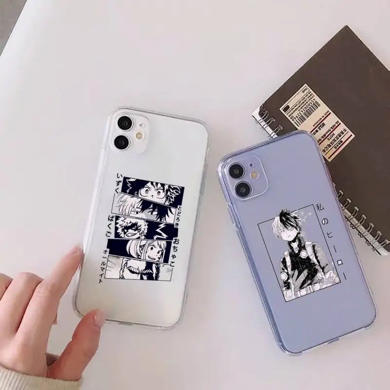 

Hero Academia Deku Bakugou Phone Case Clear Transparent for iPhone 11 12 13 mini pro XS MAX 8 7 6 6S Plus X 5S SE XR 2020