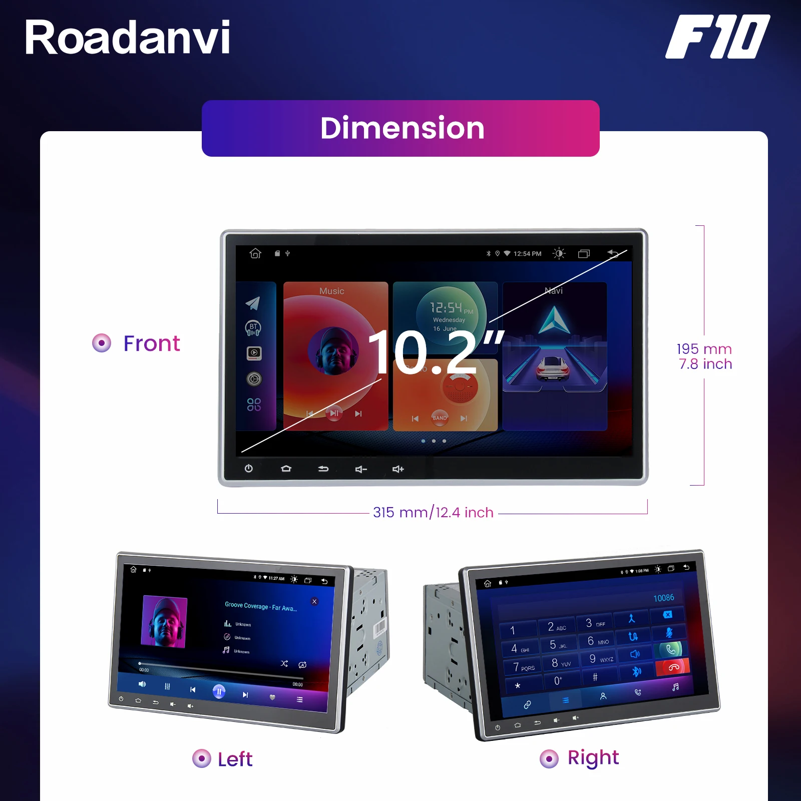 Roadanvi автомобильный экран 10 2 дюйма Din Android 0 радио Универсальная автомобильная