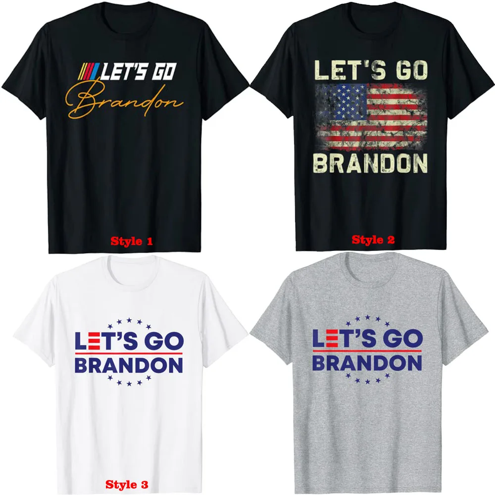 

Let's Go Brandon Tee Conservative Anti Liberal US Flag T-Shirt Impeach Joe Biden Chant Tops Men Clothing