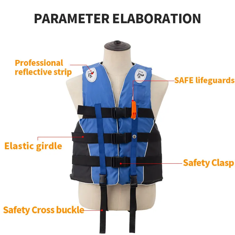 

Adult Life Vest with Whistle M-XXXL Sizes Jacket Swimming Boating Ski Drifting Life Vest Water Sports Man kids Jacket Polyeste