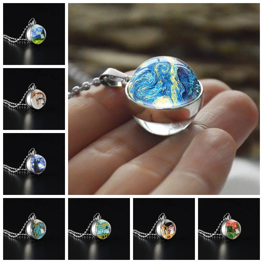 Новый двухсторонний стеклянный купольный кулон Звездная ночь Ван Гог арт