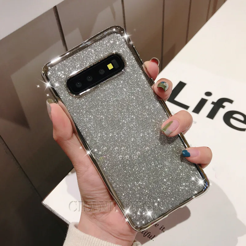 Мягкий чехол с блестками для Samsung Galaxy S7 Edge S8 S9 S10 A6 A8 J4 J6 Plus A7 A9 2018 A10 A20 A30 A40 A50 A70 A10S