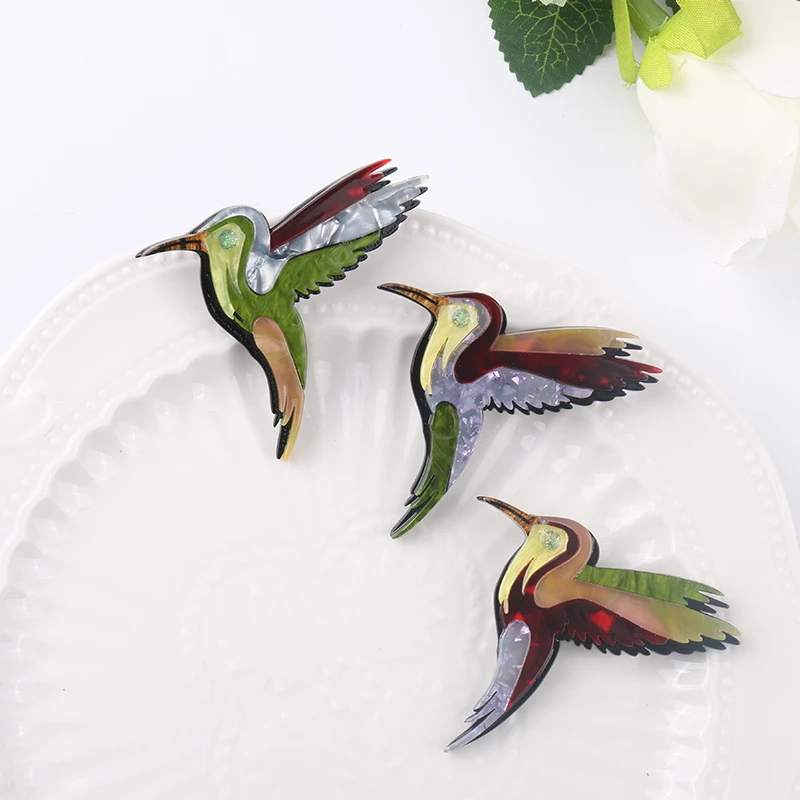 

NYN Beauty Acrylic Bird Brooch for Women Men 2021 New Design Animal Party Birthday Wedding Brooches Cloth Accessories Best Gifts