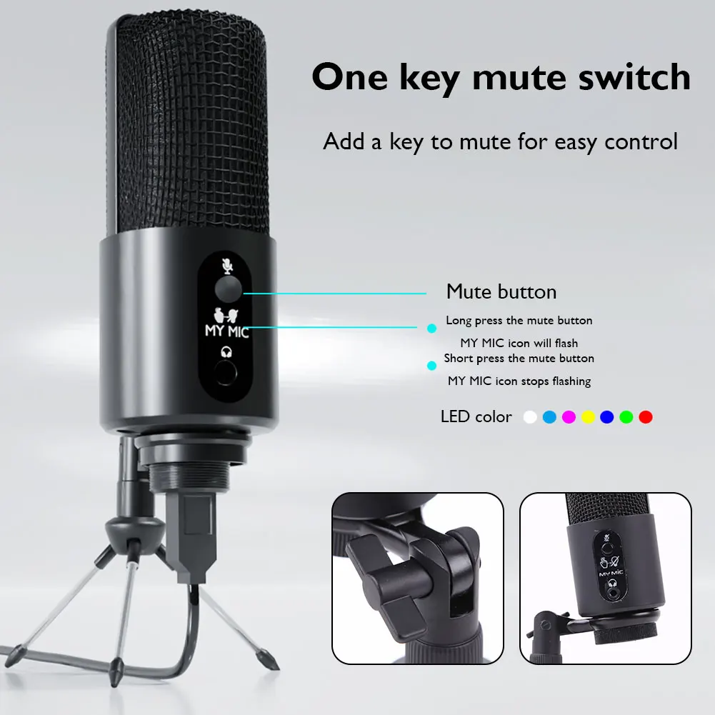 

USB-микрофон W110, компьютерный микрофон со штативом и подставкой
