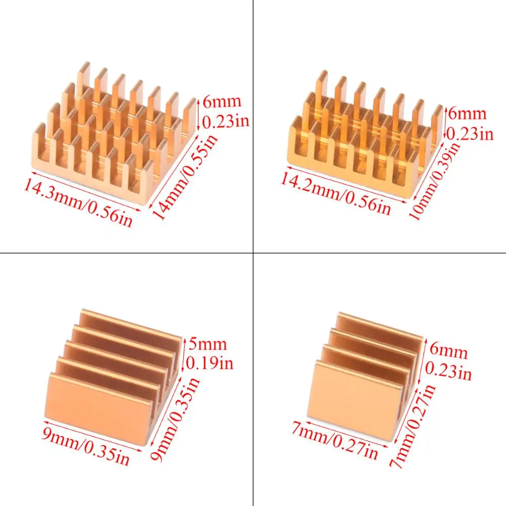 Алюминиевый радиатор Охлаждающий 4 шт. комплект радиаторов для Raspberry Pi Модель B |