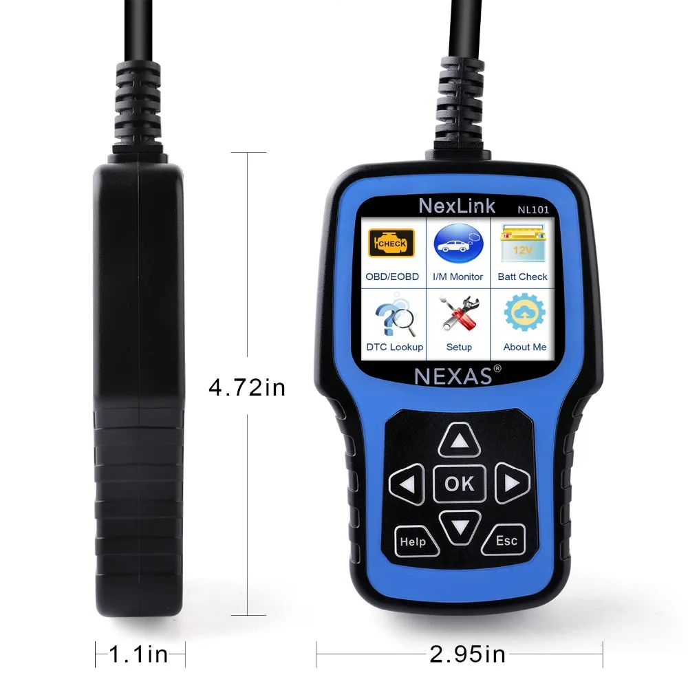 NEXAS NL101 OBD2 сканер автомобильный считыватель кода двигателя тестер батареи