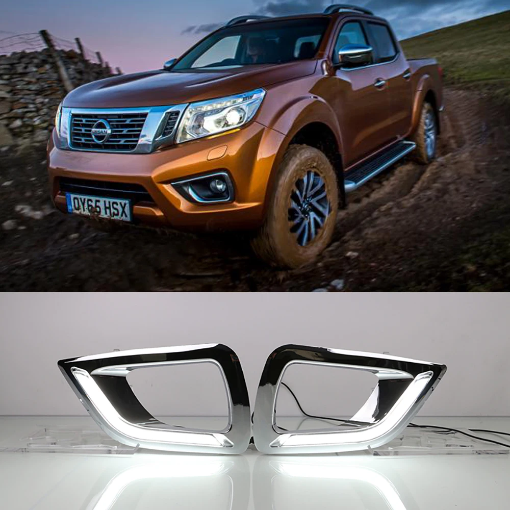 DRL For Nissan Navara NP300 2015 2016 LED Car Daytime Running Light Relay Waterproof Driving Fog Day Lamp Daylight |