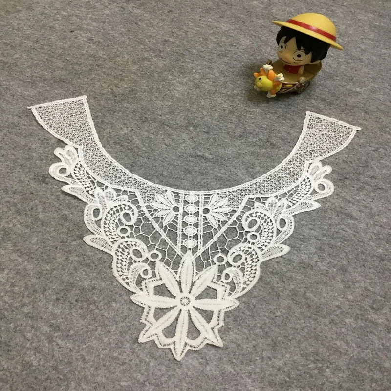 1 шт. белая кружевная ткань воротник винтажный вырез вышитые планки кружева