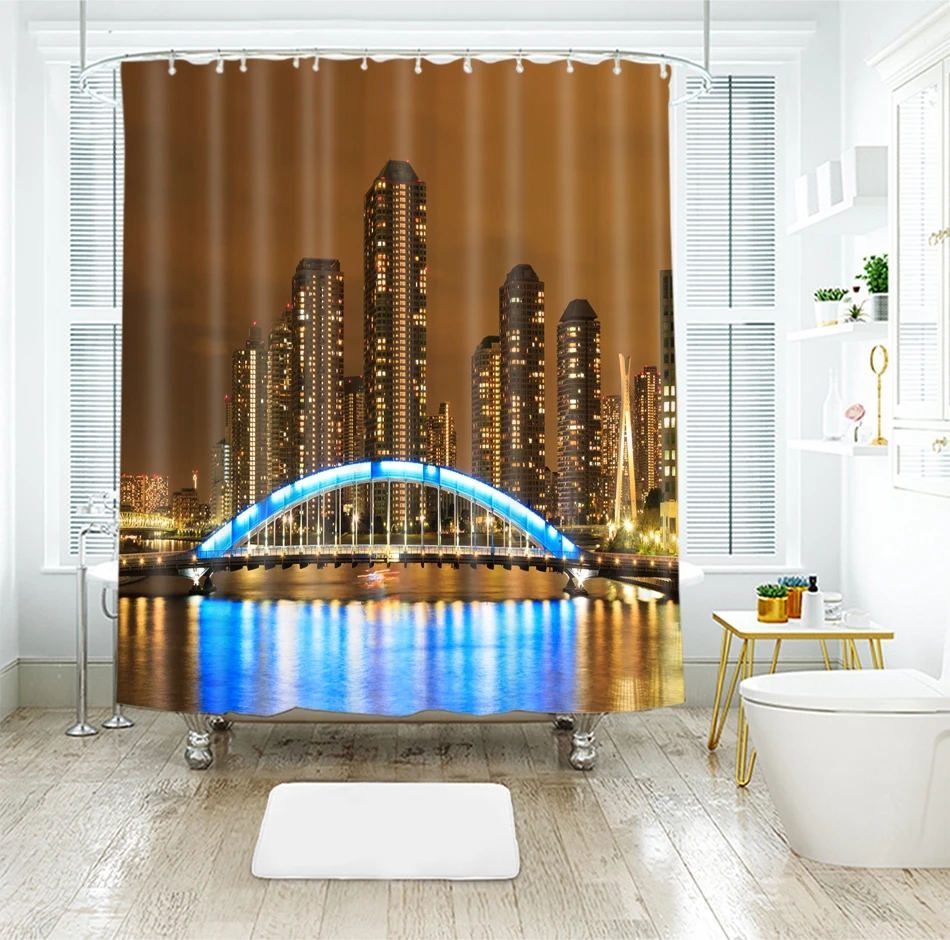 3d занавески для душа в европейском стиле и с морской тематикой водонепроницаемые