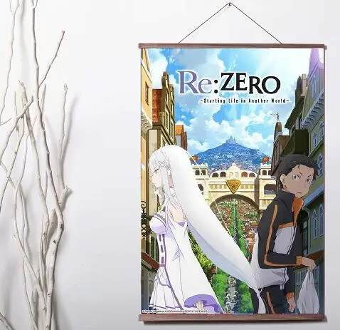 

Лот стиль японского аниме Re: Zero-start Life In other World художественный постер на холсте картина с подвесным свитком из массива дерева