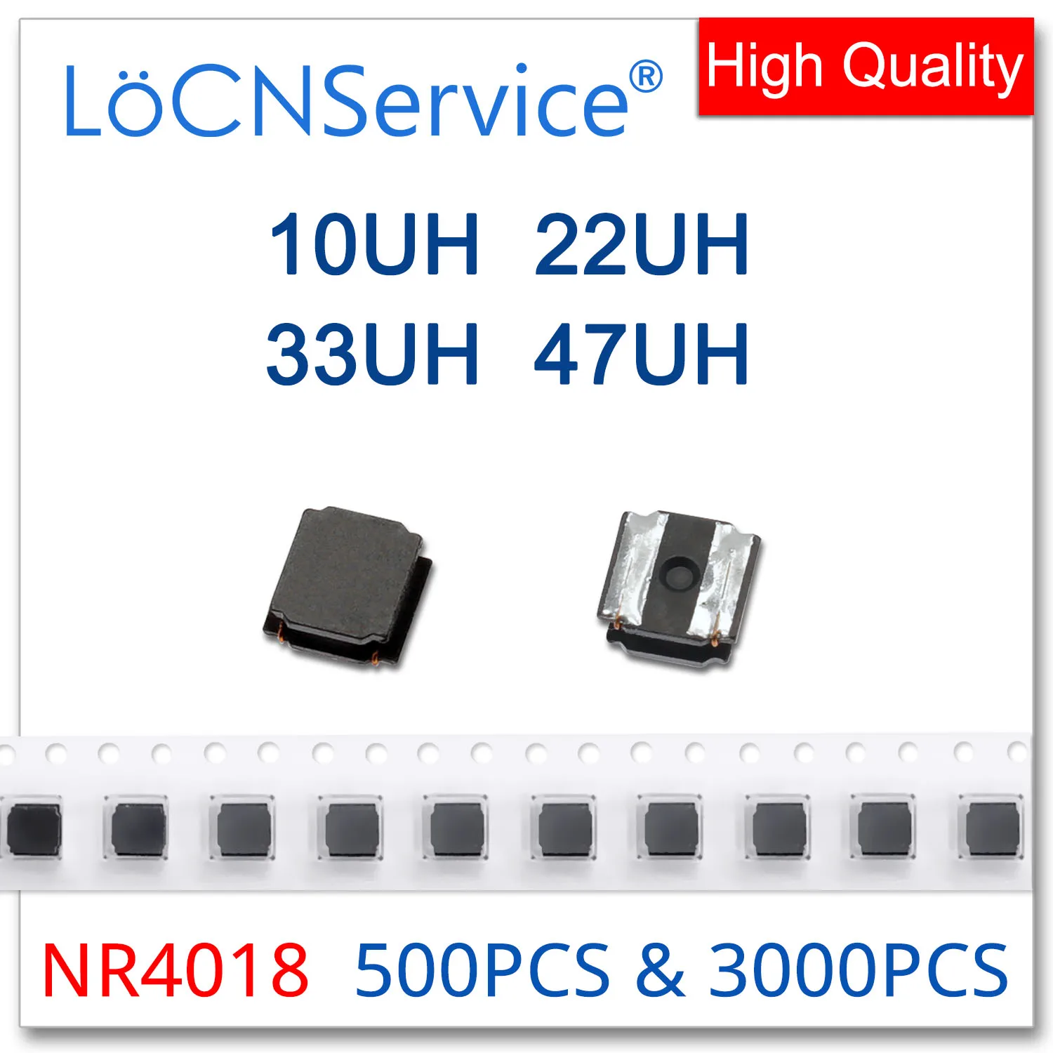 LoCNService 500 шт. 3000 NR4018 10UH 22UH 33UH 47UH 4,0*4,0*1,8 поверхностного монтажа Мощность адаптера переменного тока Высокое качество 4.0x4.0x1.8