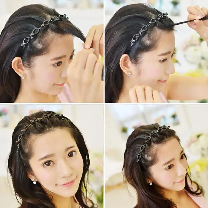 

Double Bangs Hairstyle Hairpin Hair Accessories Hairbands Hair Hoop Fashion Hair Bands Bezel Headdress Multi-layer Plastic