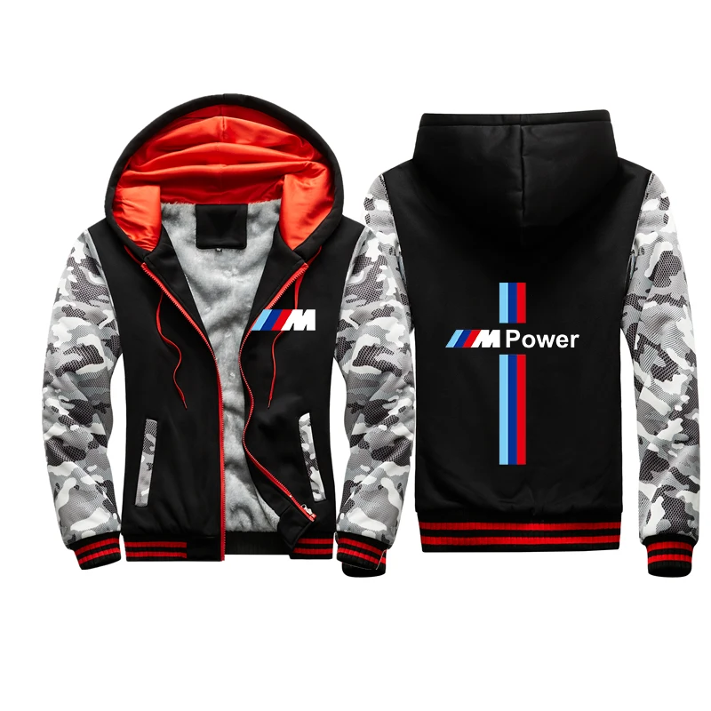 

2021 Winter Casual Fleece Warm Hoodie Men's Winter Jacket Thicken Men's Slim Zipper Hoodie Men's Streetwear