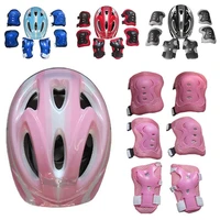 7pcsset kids boy girl safety helmet knee elbow pad sets children cycling skate bicycle helmet protection safety guard