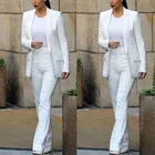Белые костюмы для матери невесты, Женский деловой Блейзер и брюки, дамские комплекты из 2 предметов (пиджак + брюки conjuntos femininos