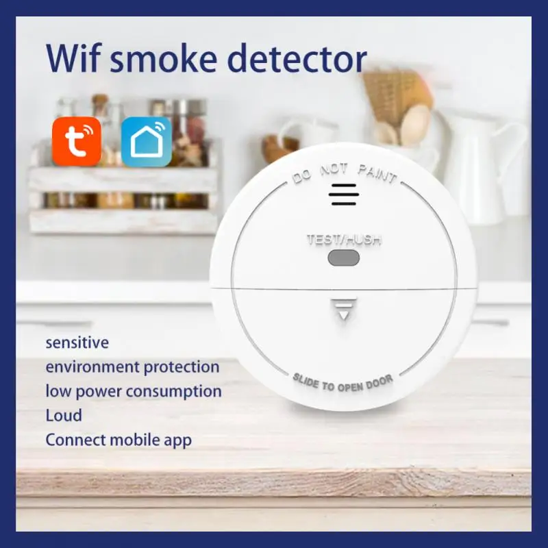 

Tuya WiFi Smoke Alarm Fire Protection Smoke Detector Sensor House Fire Alarm Home Security System Firefighters For Smart Life