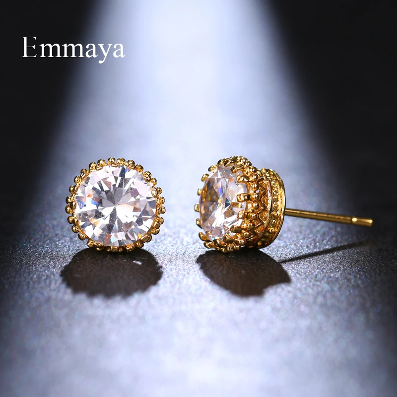 Женские круглые серьги Emmaya Classis миниатюрные банкетные с изящным цирконием три