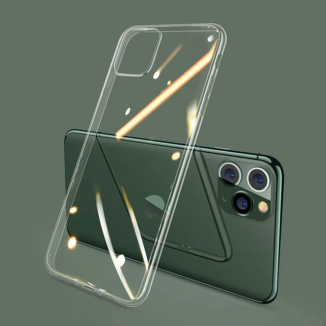 Transparent Полночно-зеленый чехол с покрытием для iPhone 11 Pro Max роскошный мягкий силиконовый прозрачный чехол для телефона для iPhone 11 11Pro XR X XS Max - Цвет: Transparent