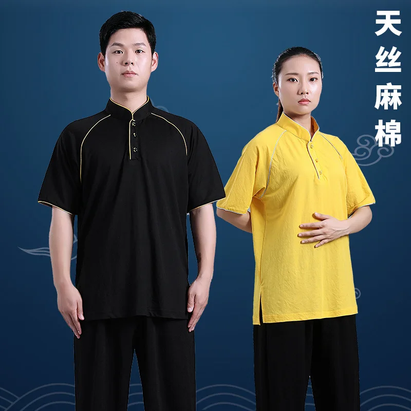 

Martial Arts Kungfu Tai Chi Uniforms Linen Men Female Kids Sweatshirt Loose Jogger Fitness Meditation Workout Casual Wushu Shirt