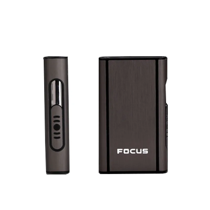 Чехол для сигарет Isqueiro USB Mecheros a Prueba De Viento сигарета с гаджеты encendedor Para Los Hombres электронная зажигалка - Цвет: black
