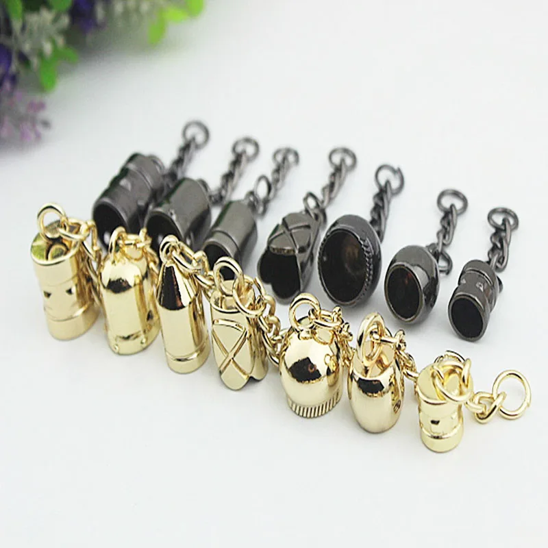 50pcs Metal Bag Hanging Buckle Fashion Luggage Alloy Tassel Stopper Rope Buckle DIY Clothing Decoration Material Gold Gunmetal