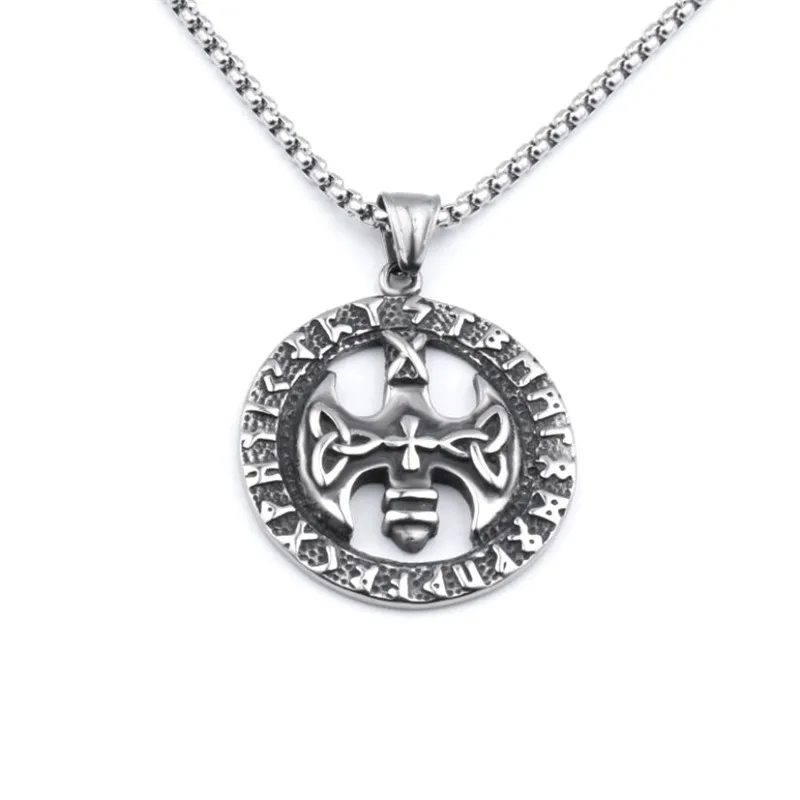 

Viking Axe Pendant Chain Necklace For Men Male Boy Punk Gothic Gifts
