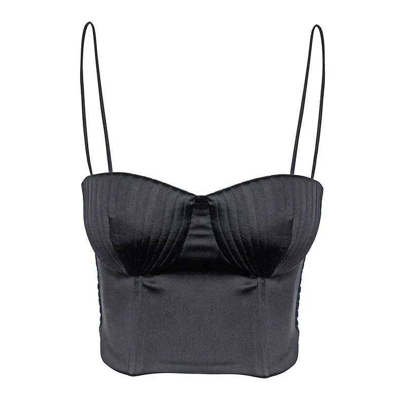 

sexy black skinny shells condole belt vest women wear strapless bra tops with tide The new arrival