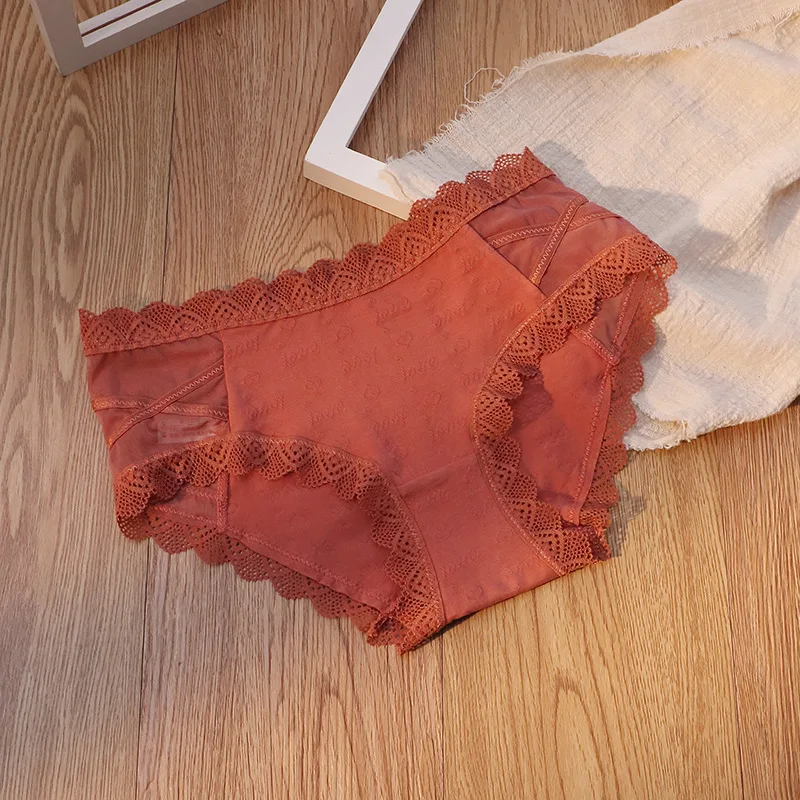 

2021 NEW Women Underwear Sexy Lace Lingerie Pure Cotton Crotch Panties Sexy Seamless Mid-Rise Fashion Design Breathable Briefs