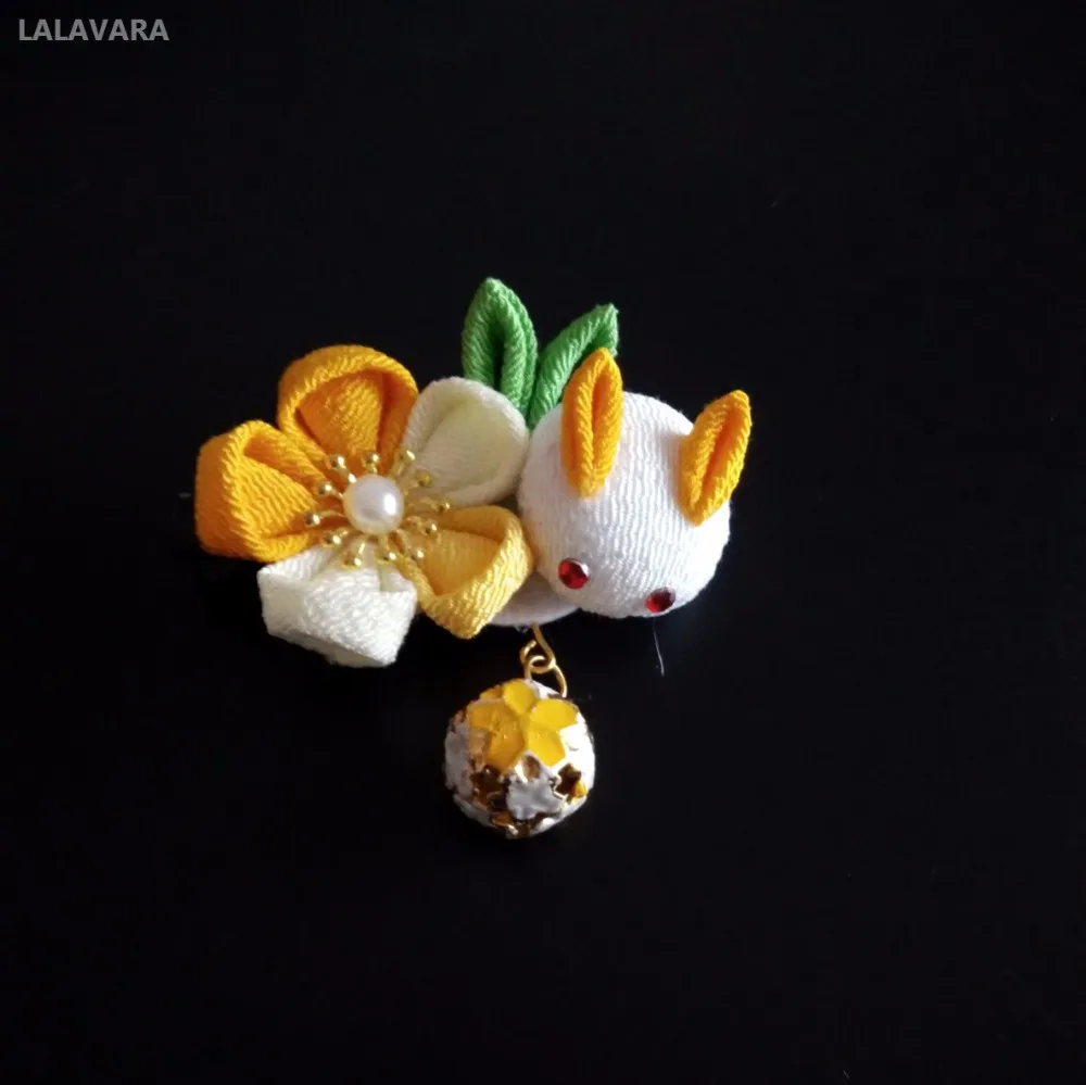 

LALAVARA 50pcs personalized rabbit bells hair barrettes for children girls Japanese kawaii hair accessories