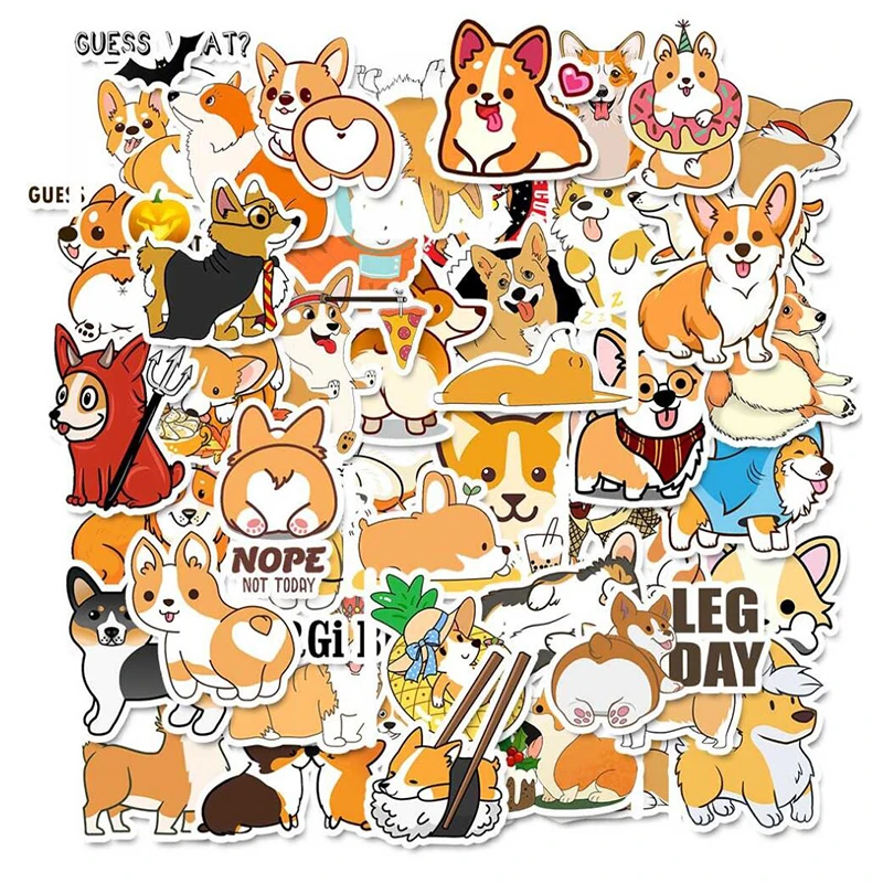 50/шт милый мультфильм вельш корги пемброк ПВХ стикер художественная коллекция