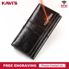 KAVIS RFID Женский кошелек из натуральной кожи, Женский кошелек для монет, кошелек на застежке, клатч, сумка для денег, Женская Удобная Длинная Бесплатная гравировка