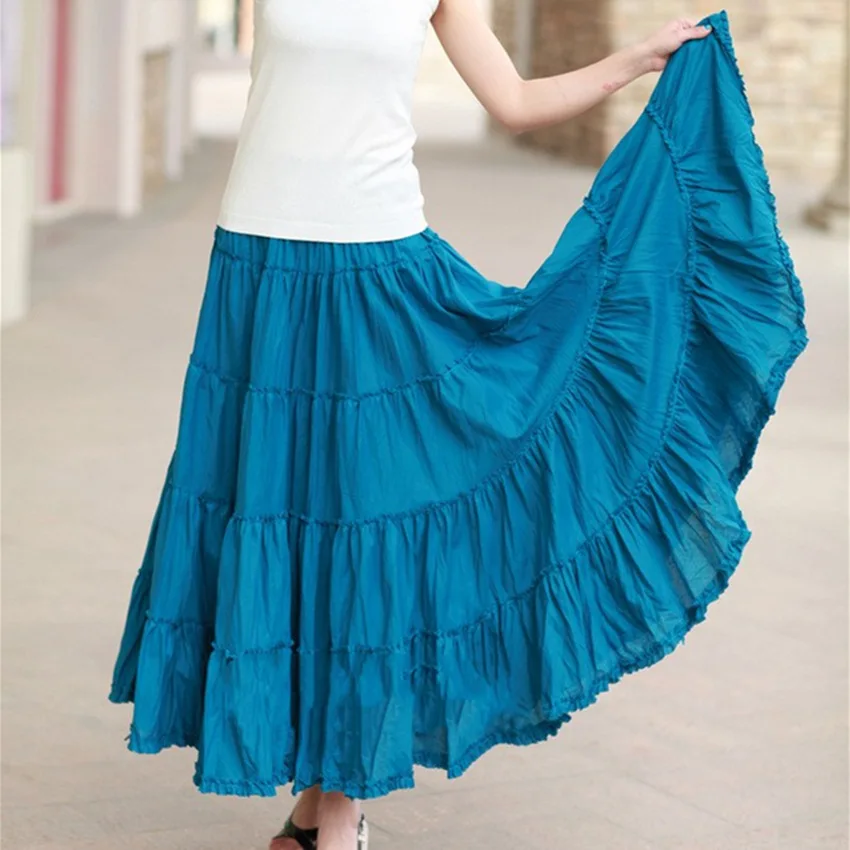 [EWQ] Весна лето 2020 новая хлопковая Лоскутная плиссированная Женская юбка из