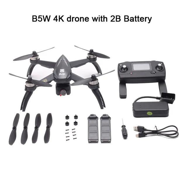 B5W 4K 2Battery MJX Bugs 5W B5W gps бесщеточный Радиоуправляемый Дрон с 5G 4K Wifi FPV HD, автоматический Квадрокоптер с камерой регулировки VS H117S Радиоуправляемый вертолет Дрон - Цвет: B5W 4K 2Battery
