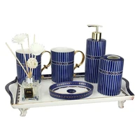 ceramic bathroom accessories set soap dispenser toothbrush holder gargle cups soap dishes lavatory 5 piece set wedding gift