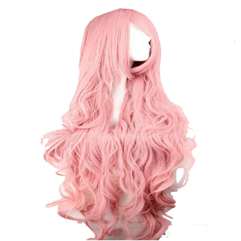 HAIRJOY синтетические волосы Вокалоид лука, косплей парик розовый красный вьющиеся парики с конским хвостом