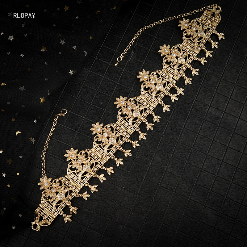 Модные золотые цепочка на голову кисточки ювелирные изделия цепь женский ободок