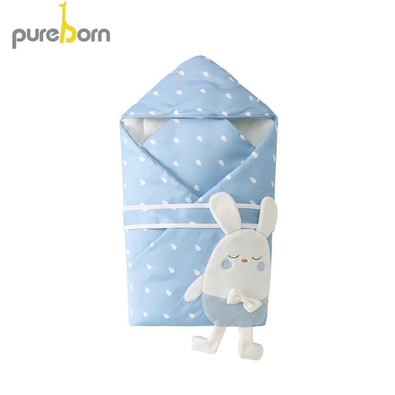 Стеганое одеяло Pureborn для младенцев фотография мультяшный кролик маленьких