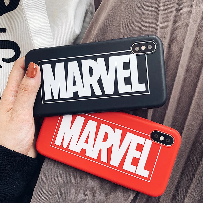 Чехол Marvel Avengers для iPhone 6 6S 7 8 Plus модный Противоскользящий абразивный ТПУ чехол