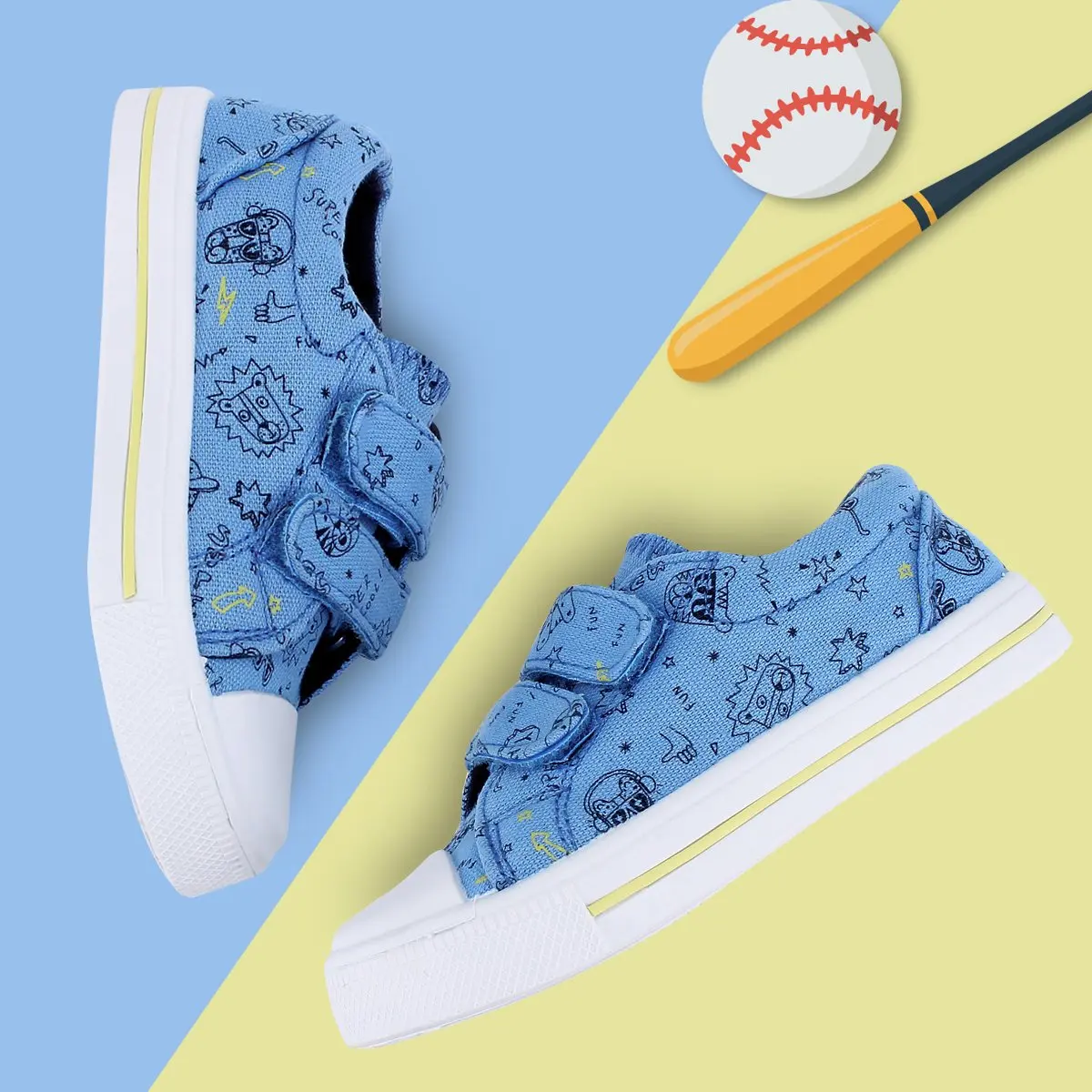 KushyShoo/кроссовки для малышей Кроссовки мальчиков с двумя крючками и петлями