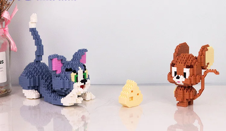

Tom Cats jerry mouses building bricks classic america cartoon figures micro diamond block model nanobricks toys for kids gifts