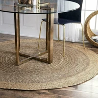 rug 100 natural jute carpet round braided style reversible rug modern rural living room home decorate carpet rug