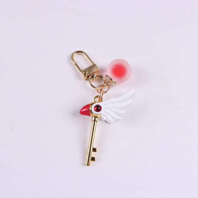 

Creative Stereo Keychains Accessories Young Lady Cherry Magic Wand Keyc Chains Car Bag Pendant Cartoon Trinket Key Rings