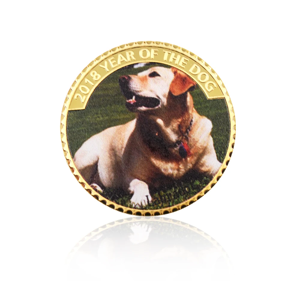 Лабрадор 24k позолоченная памятная металлическая монета 2018 год собаки подарочные
