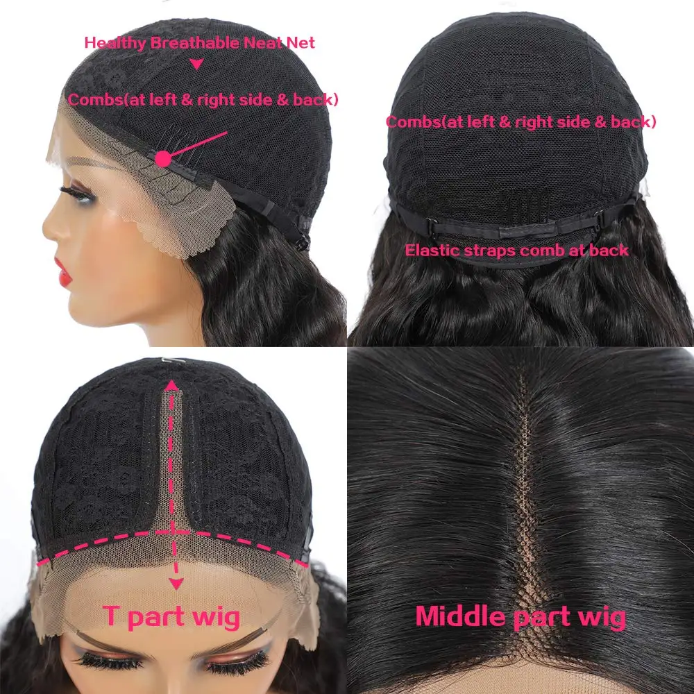 

March Queen Malaysia 150% Non-Remy Body Wave Human Hair Wigs For Black Women 13x1 4x1 T Part Lace Wig Human Hair Plucked