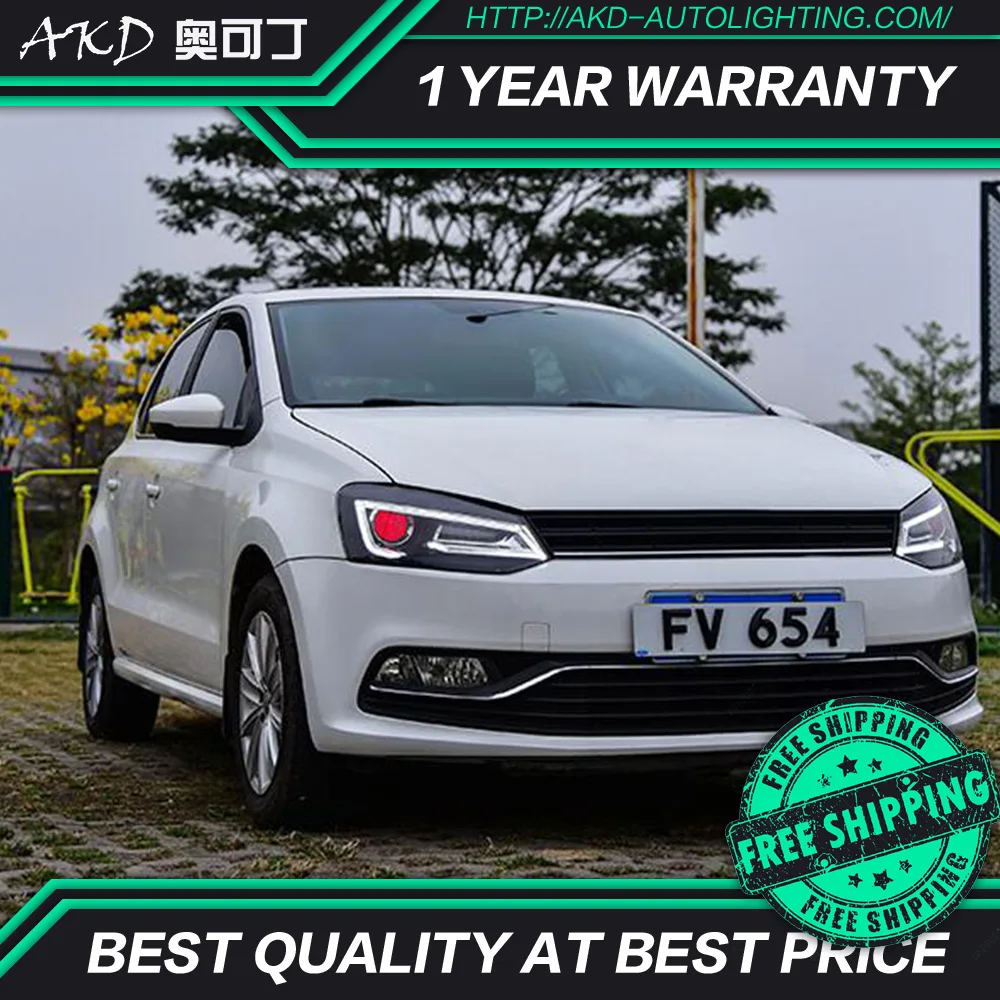AKD тюнинг автомобильных фар для VW Polo светодиодные фары DRL ходовые огни Bi-Xenon Beam