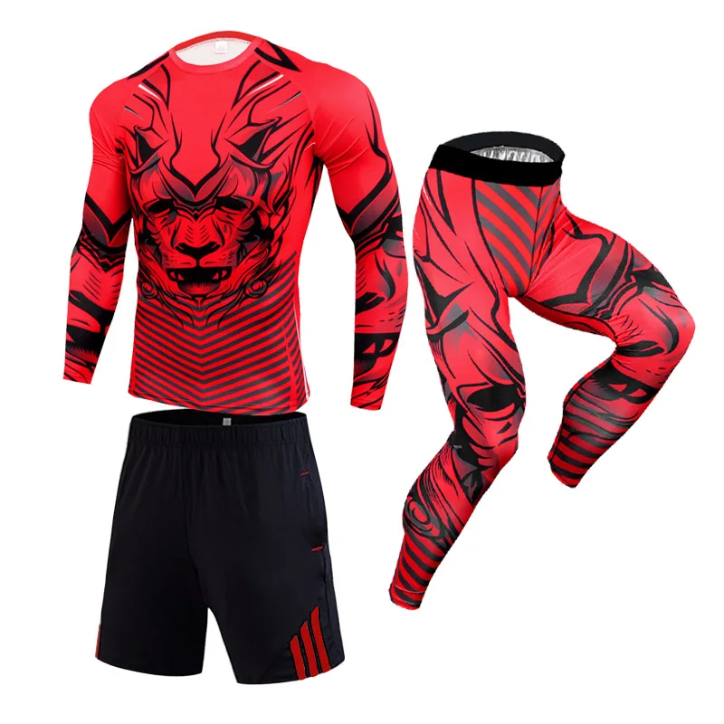 

Winter Thermal Underwear Set Men's Sportswear Running Training Warm Base Layer Compression Tights Jogging Suit Men's Gym MMA